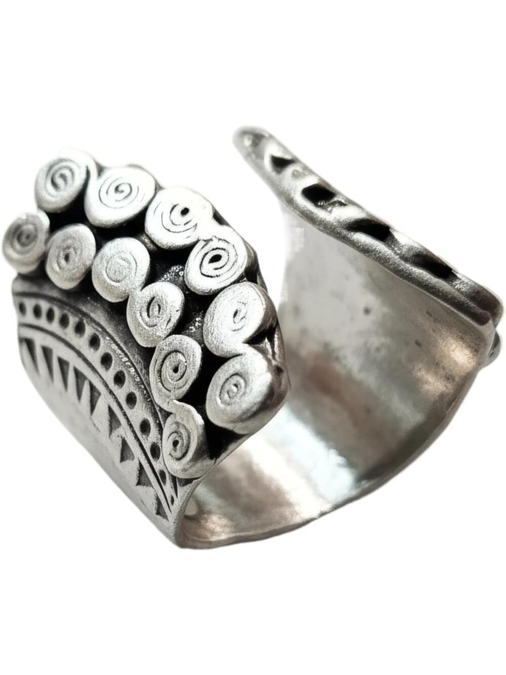 Boho Spiral Statement Ring for Women - Unique Adjustable Fashion Jewelry